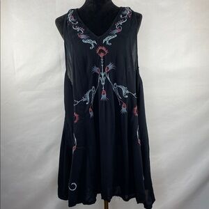 Free People Adelaide Embroidered Boho Festival Slip Dress Unlined Size Medium